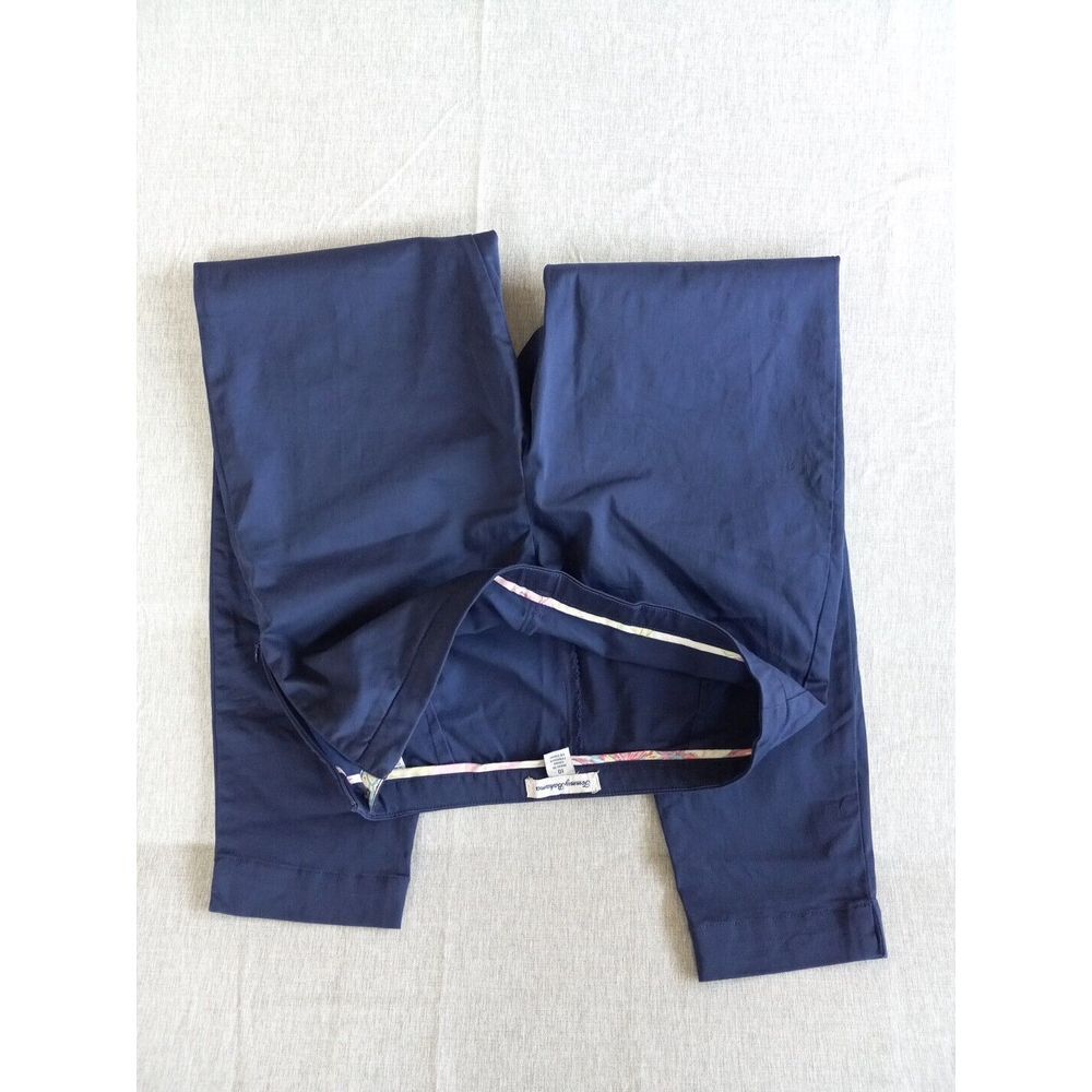 Tommy Bahama Women's 10 Modal Floral Lining Ankle Blue Pullover Side Zip Pants
